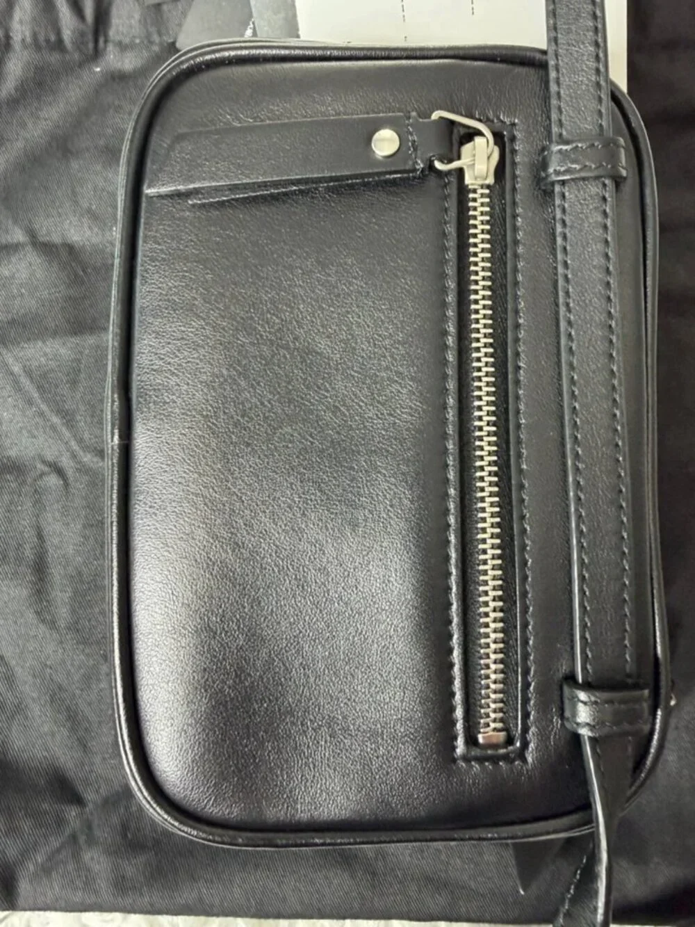 SAINT LAURENT Calfskin Matelasse Monogram Lou Belt Bag in Black - Picture 9 of 11